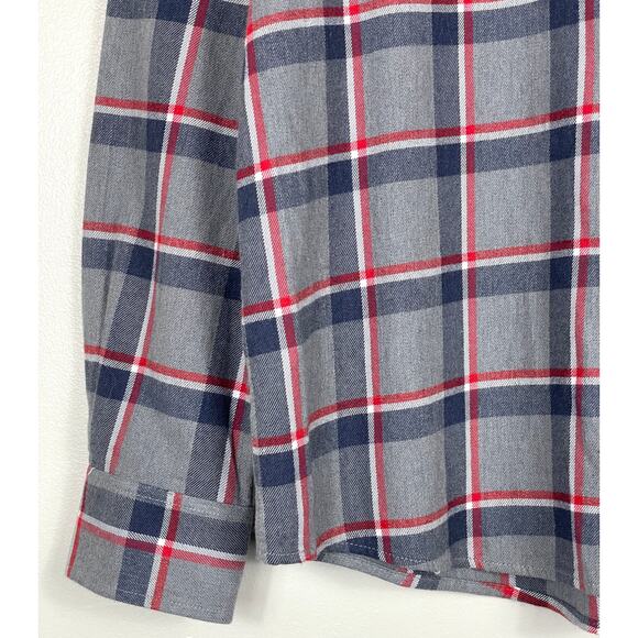 Johnnie-O Rudy Hangin' Out Button Down Flannel Shirt Charcoal Plaid Mens XL - Picture 8 of 14
